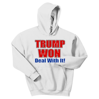 Trump Won Deal With It Kids Hoodie