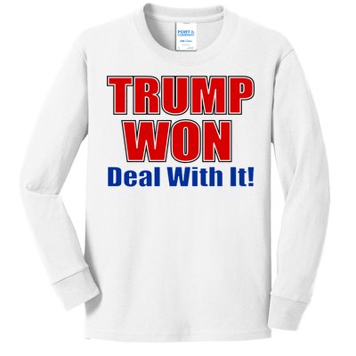 Trump Won Deal With It Kids Long Sleeve Shirt