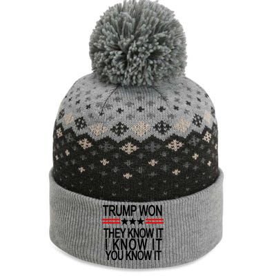 Trump Won They Know It I Know It You Know It The Baniff Cuffed Pom Beanie