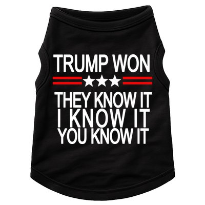 Trump Won They Know It I Know It You Know It Doggie Tank