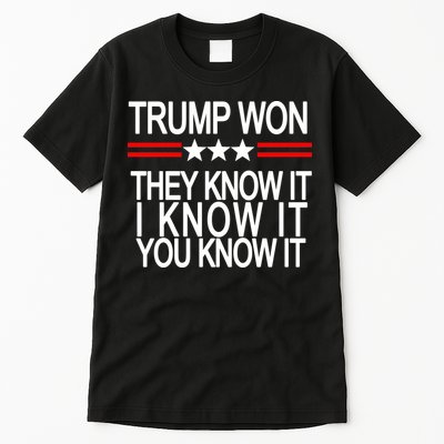 Trump Won They Know It I Know It You Know It Tall T-Shirt