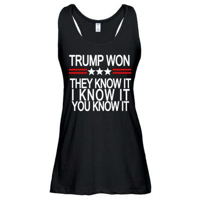 Trump Won They Know It I Know It You Know It Ladies Essential Flowy Tank
