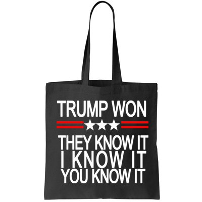 Trump Won They Know It I Know It You Know It Bag