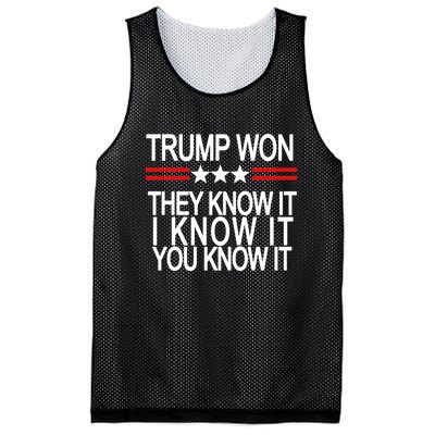 Trump Won They Know It I Know It You Know It Mesh Reversible Basketball Jersey Tank