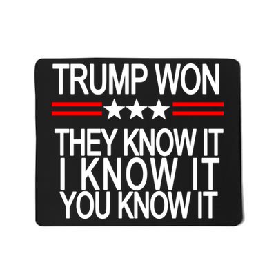 Trump Won They Know It I Know It You Know It Mousepad