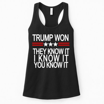 Trump Won They Know It I Know It You Know It Womens Tank Top