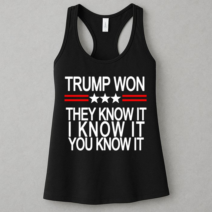 Trump Won They Know It I Know It You Know It Womens Tank Top