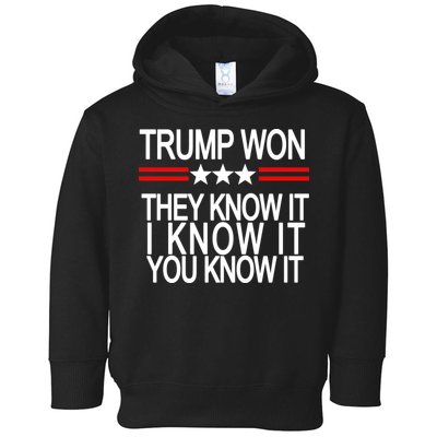 Trump Won They Know It I Know It You Know It Toddler Hoodie