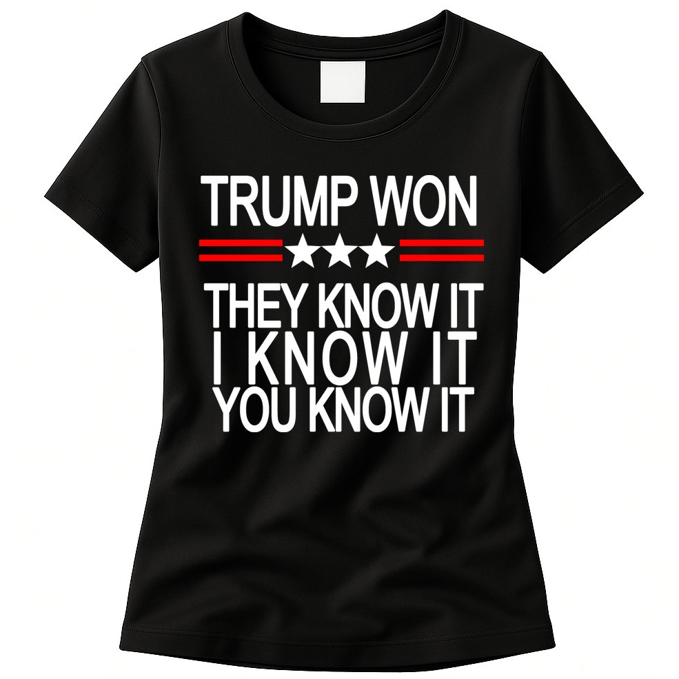 Trump Won They Know It I Know It You Know It Womens T-Shirt
