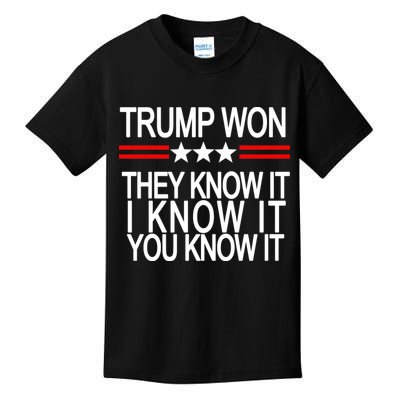Trump Won They Know It I Know It You Know It Kids T-Shirt