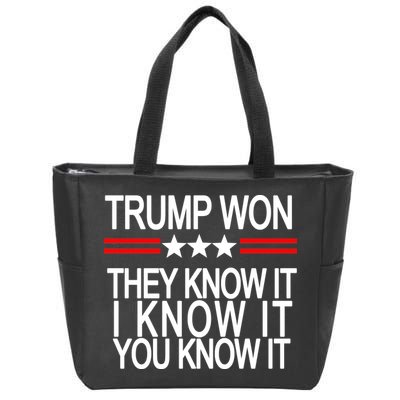 Trump Won They Know It I Know It You Know It Zip Tote Bag