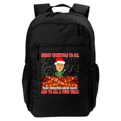 Trump Yuge Merry Chrsitmas To All & Build A Wall Backpack