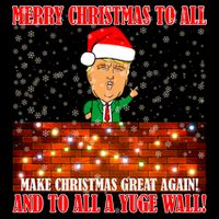 Trump Yuge Merry Chrsitmas To All & Build A Wall Bucket Hat