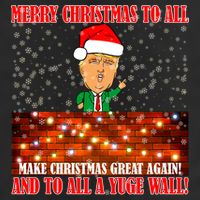 Trump Yuge Merry Chrsitmas To All & Build A Wall Tumbler