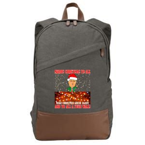 Trump Yuge Merry Chrsitmas To All & Build A Wall Cotton Canvas Backpack