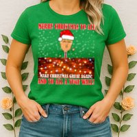Trump Yuge Merry Chrsitmas To All & Build A Wall Womens T-Shirt
