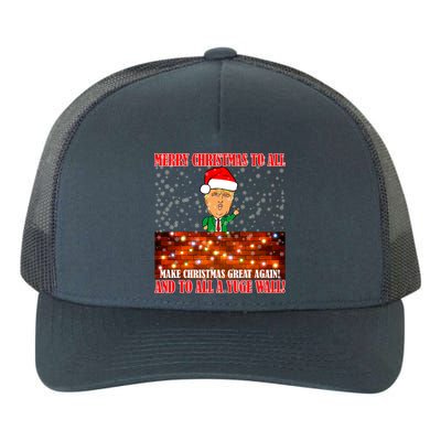 Trump Yuge Merry Chrsitmas To All & Build A Wall Yupoong Adult 5-Panel Trucker Hat