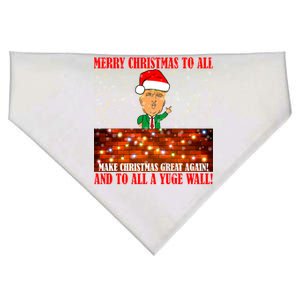 Trump Yuge Merry Chrsitmas To All & Build A Wall USA-Made Doggie Bandana