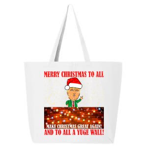 Trump Yuge Merry Chrsitmas To All & Build A Wall 25L Jumbo Tote