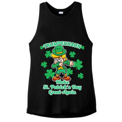 Trumpechaun - Make St Patrick's Day Great Again Ladies PosiCharge Tri-Blend Wicking Tank