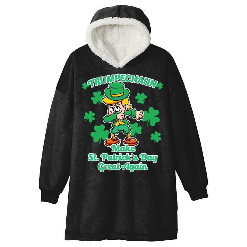 Trumpechaun - Make St Patrick's Day Great Again Hooded Wearable Blanket