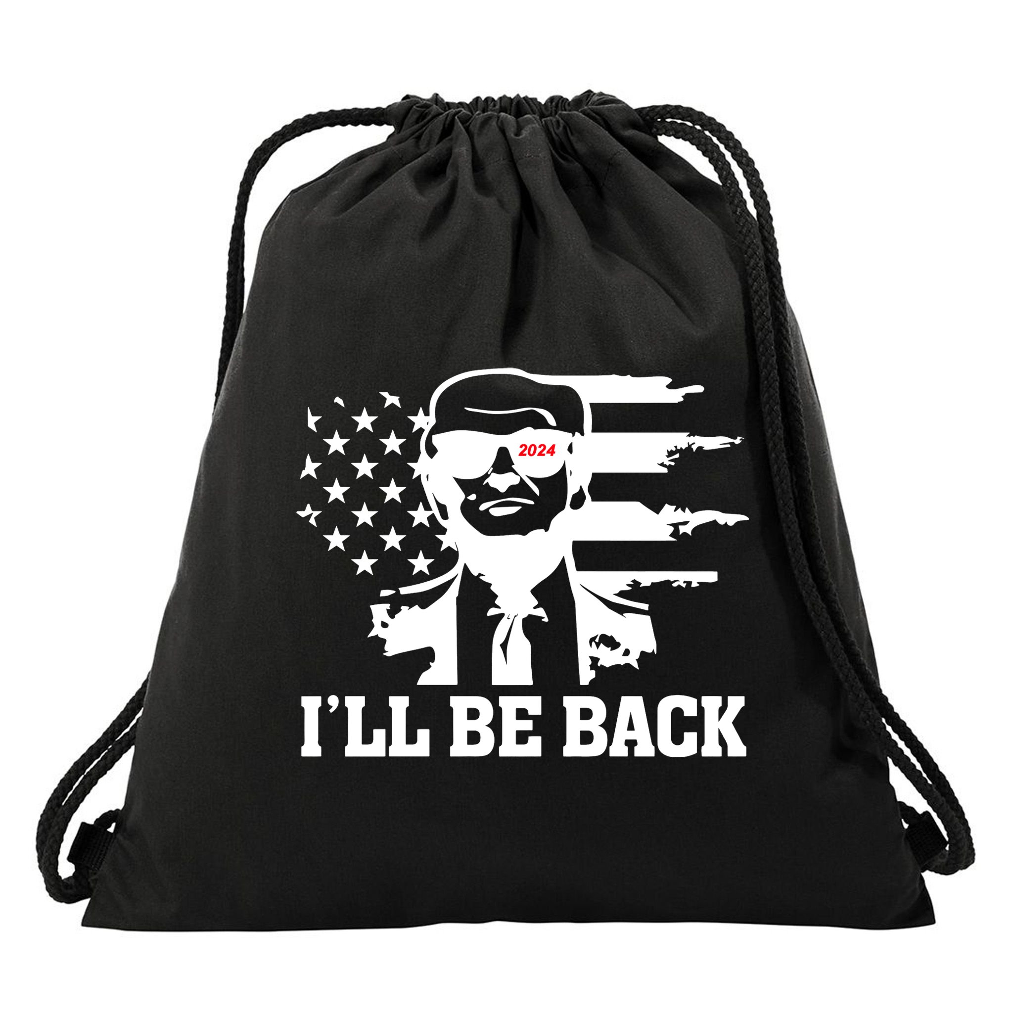 Trumpinator I'll Be Back 2024 Pro Trump Drawstring Bag