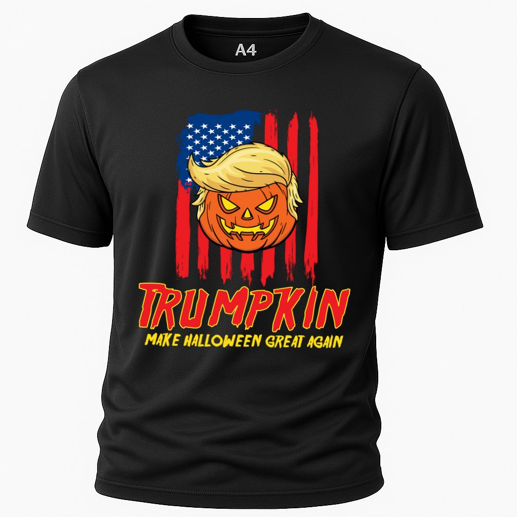 Trumpkin American Flag Make Halloween Great Again Cooling Performance Crew T-Shirt