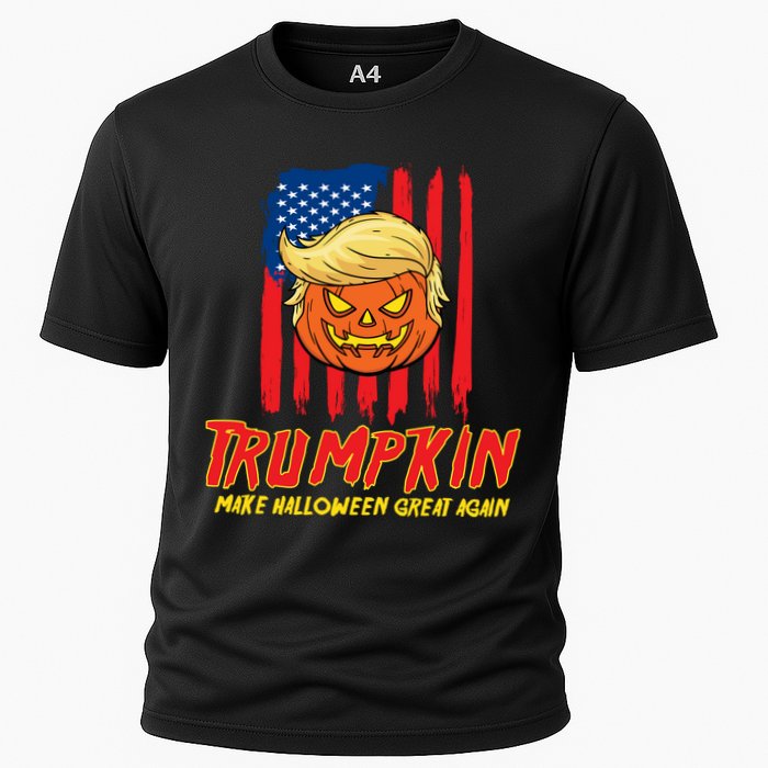 Trumpkin American Flag Make Halloween Great Again Cooling Performance Crew T-Shirt