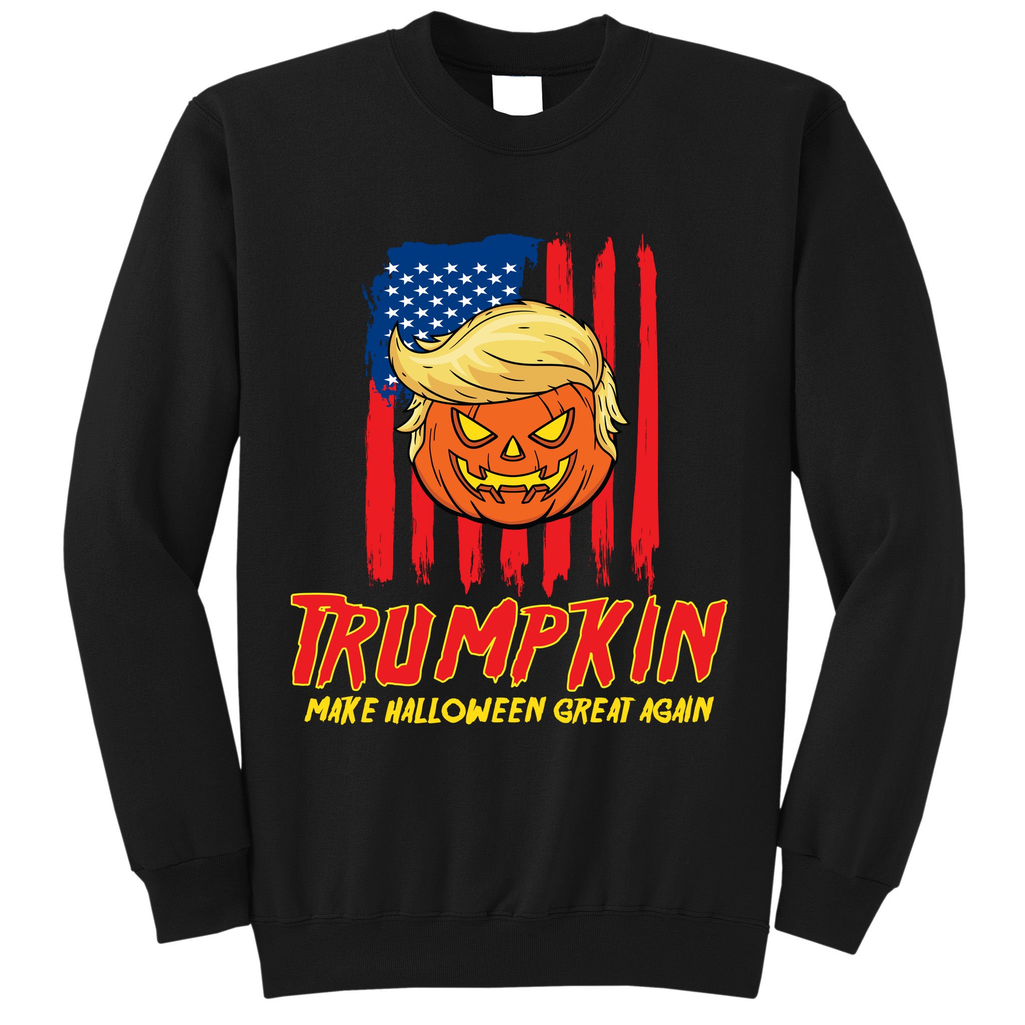 Trumpkin American Flag Make Halloween Great Again Sweatshirt