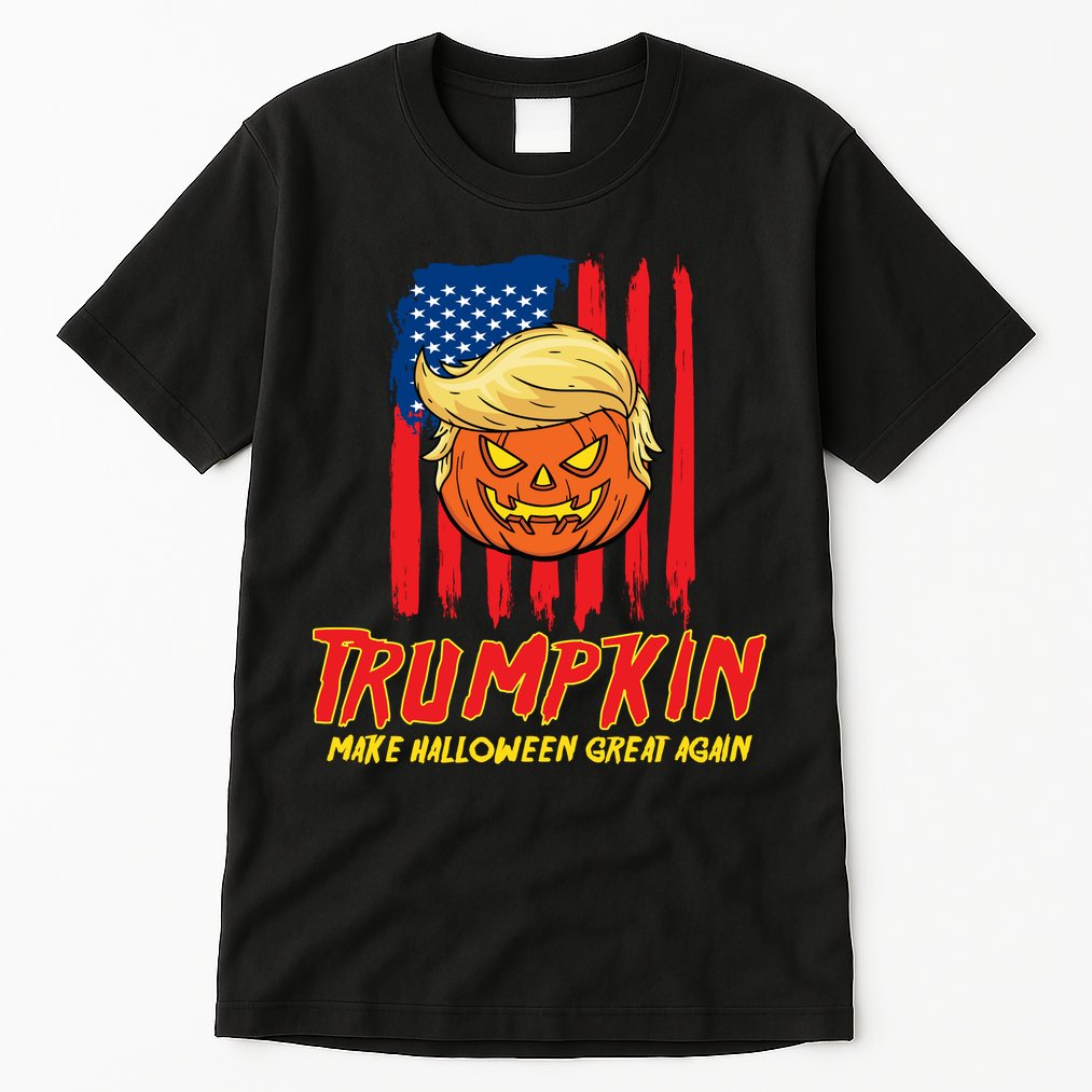 Trumpkin American Flag Make Halloween Great Again Tall T-Shirt