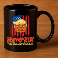 Trumpkin American Flag Make Halloween Great Again 11oz C Handle Ceramic Mug