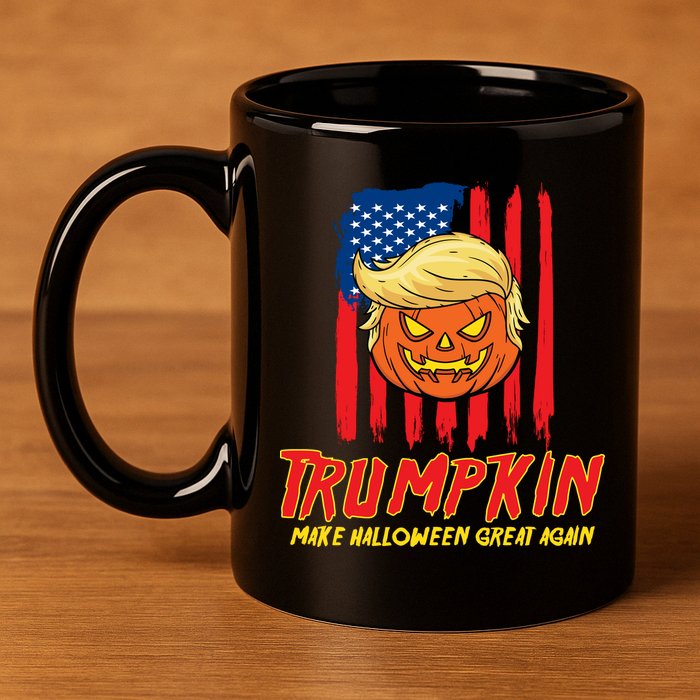 Trumpkin American Flag Make Halloween Great Again 11oz C Handle Ceramic Mug