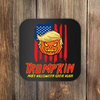 Trumpkin American Flag Make Halloween Great Again Coaster