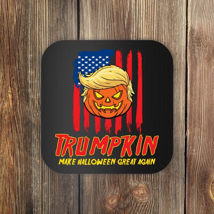 Trumpkin American Flag Make Halloween Great Again Coaster