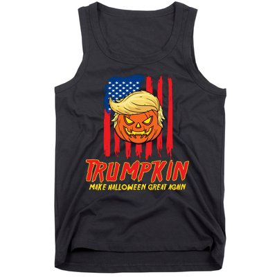 Trumpkin American Flag Make Halloween Great Again Tank Top