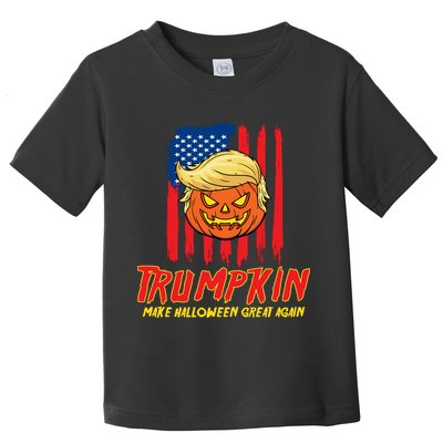 Trumpkin American Flag Make Halloween Great Again Toddler T-Shirt
