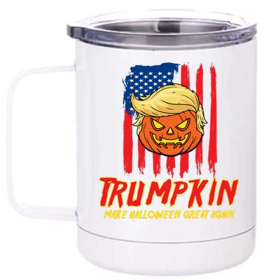 Trumpkin American Flag Make Halloween Great Again 12 oz Stainless Steel Tumbler Cup