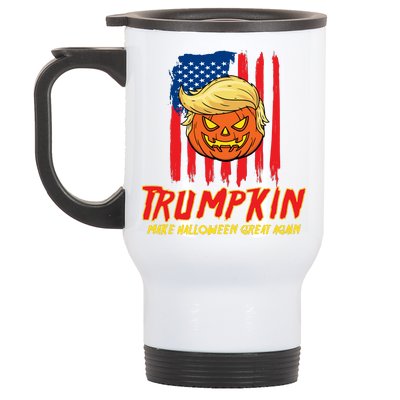 Trumpkin American Flag Make Halloween Great Again Stainless Steel Travel Mug