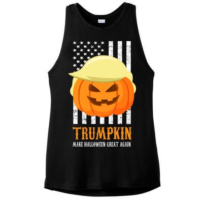 Trumpkin Donald Trump Funny Halloween Ladies PosiCharge Tri-Blend Wicking Tank