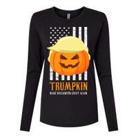 Trumpkin Donald Trump Funny Halloween Womens Cotton Relaxed Long Sleeve T-Shirt