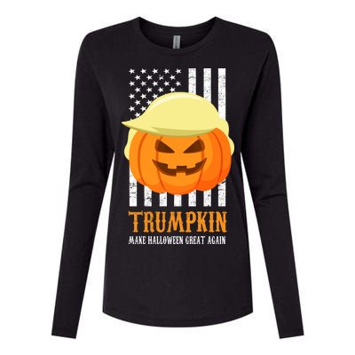 Trumpkin Donald Trump Funny Halloween Womens Cotton Relaxed Long Sleeve T-Shirt