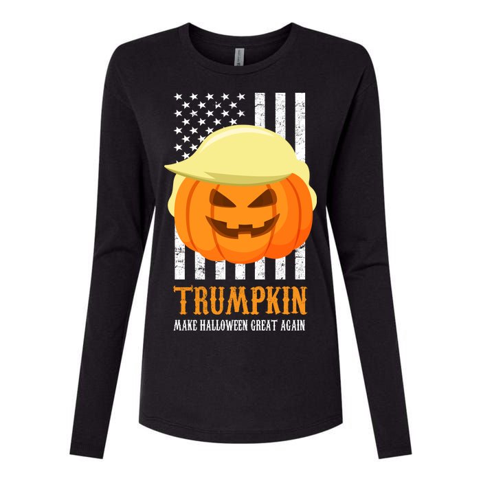 Trumpkin Donald Trump Funny Halloween Womens Cotton Relaxed Long Sleeve T-Shirt