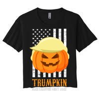 Trumpkin Donald Trump Funny Halloween Women's Crop Top Tee