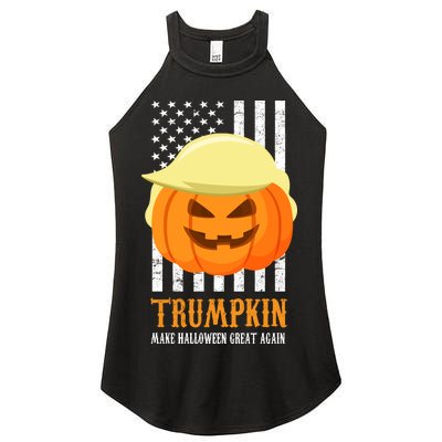 Trumpkin Donald Trump Funny Halloween Women's Perfect Tri Rocker Tank