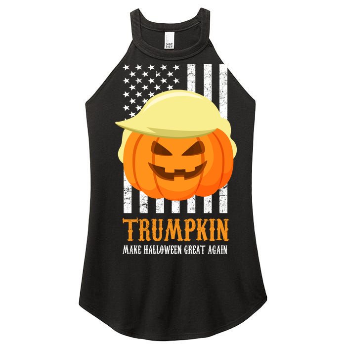 Trumpkin Donald Trump Funny Halloween Women's Perfect Tri Rocker Tank