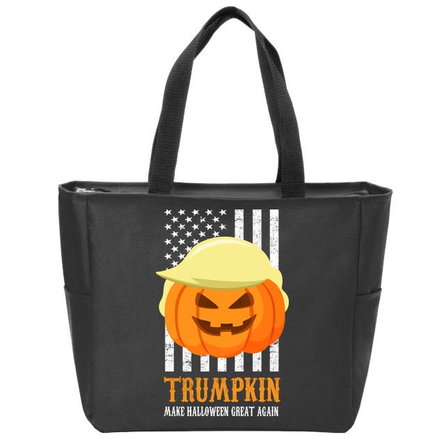 Trumpkin Donald Trump Funny Halloween Zip Tote Bag