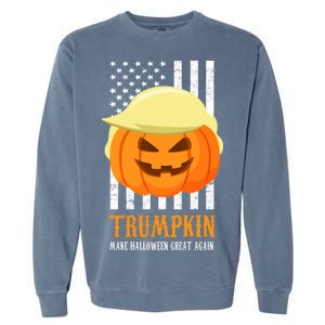 Trumpkin Donald Trump Funny Halloween Garment-Dyed Sweatshirt