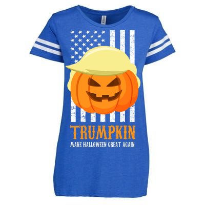 Trumpkin Donald Trump Funny Halloween Enza Ladies Jersey Football T-Shirt