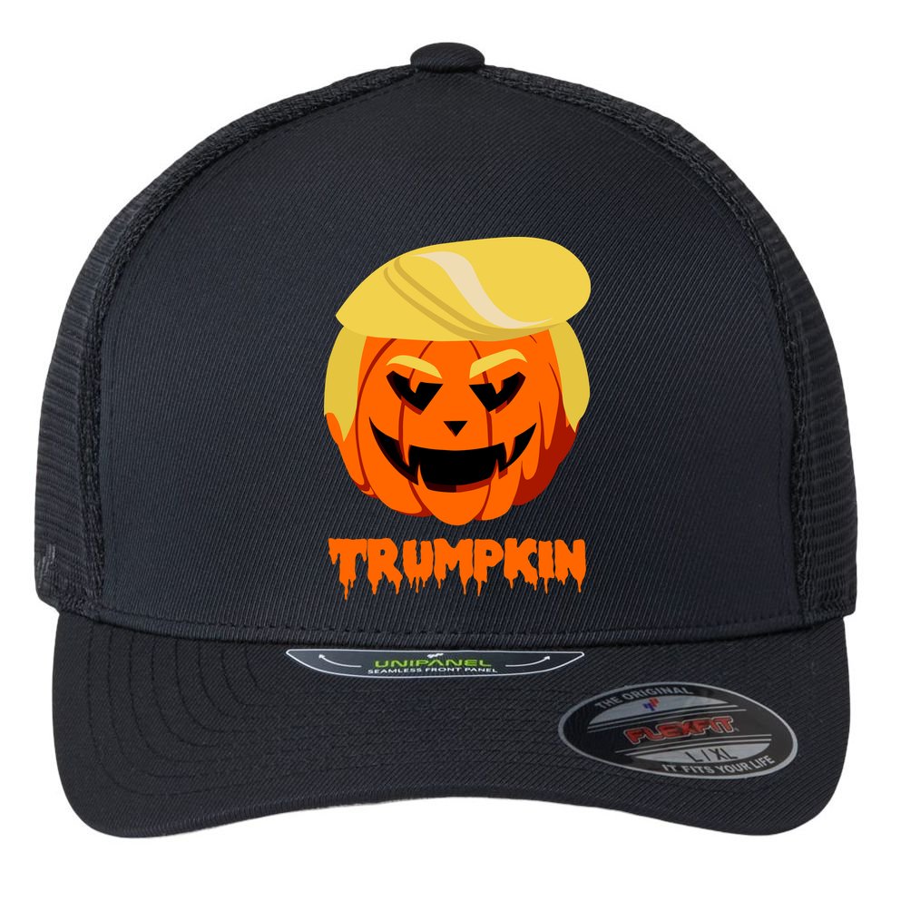 Trumpkin Funny Donald Trump Pumpkin Flexfit Unipanel Trucker Cap
