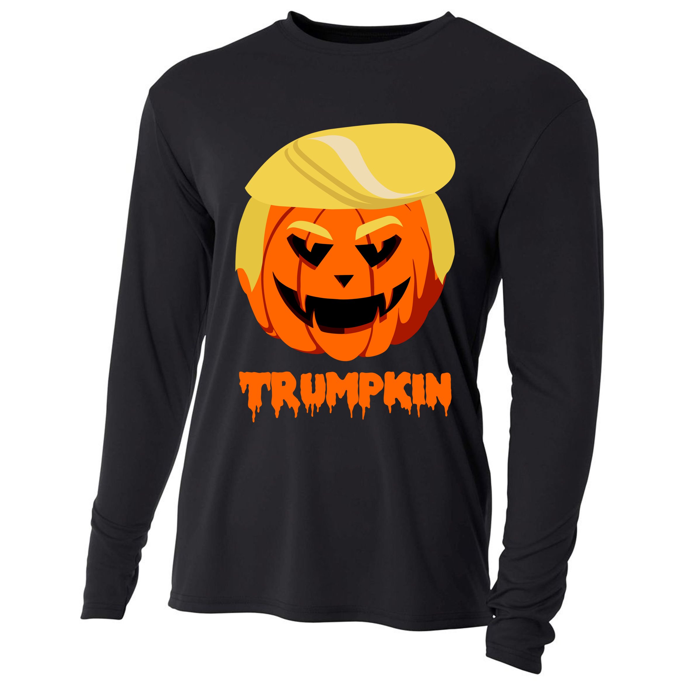 Trumpkin Funny Donald Trump Pumpkin Cooling Performance Long Sleeve Crew